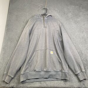 Carhartt Jacket Hoodie Mens XL Tall Gray Rain Defender Thermal Hooded Zip